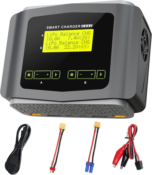 LiPo Oplader Duo – RC Oplader – Acculader – Balance Charger – LiPo Charger – Dubbel Kanaal – Veiligheid met Overbelasting- en Temperatuurbeveiliging