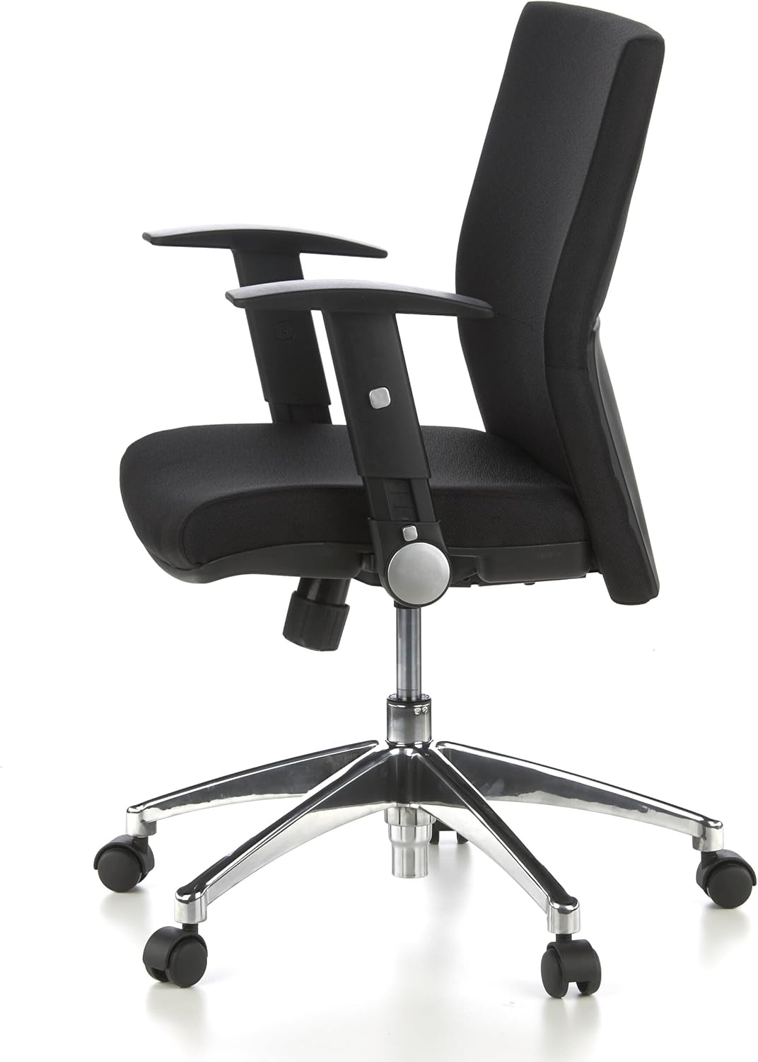 HJH Office Laguna Pro Professionele bureaustoel van stof, zwart, ergonomische draaistoel, inklapbare armleuningen, in hoogte verstelbaar