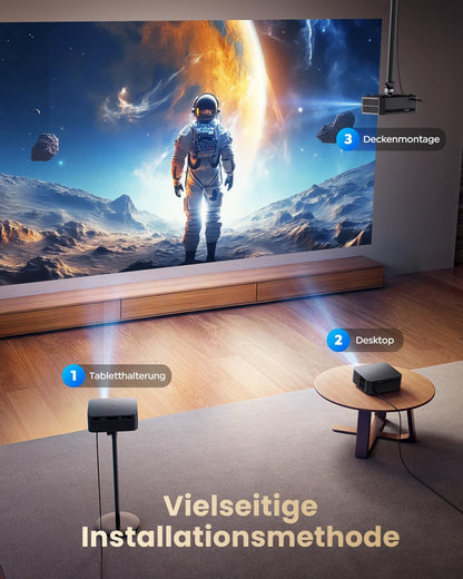 4K thuisbioscoopprojector [1200 ANSI | Google TV] Officiële licentie Netflix FHD 1080P 4K-beamer ondersteund, autofocus trapeziumcorrectie 20 W Smart Light