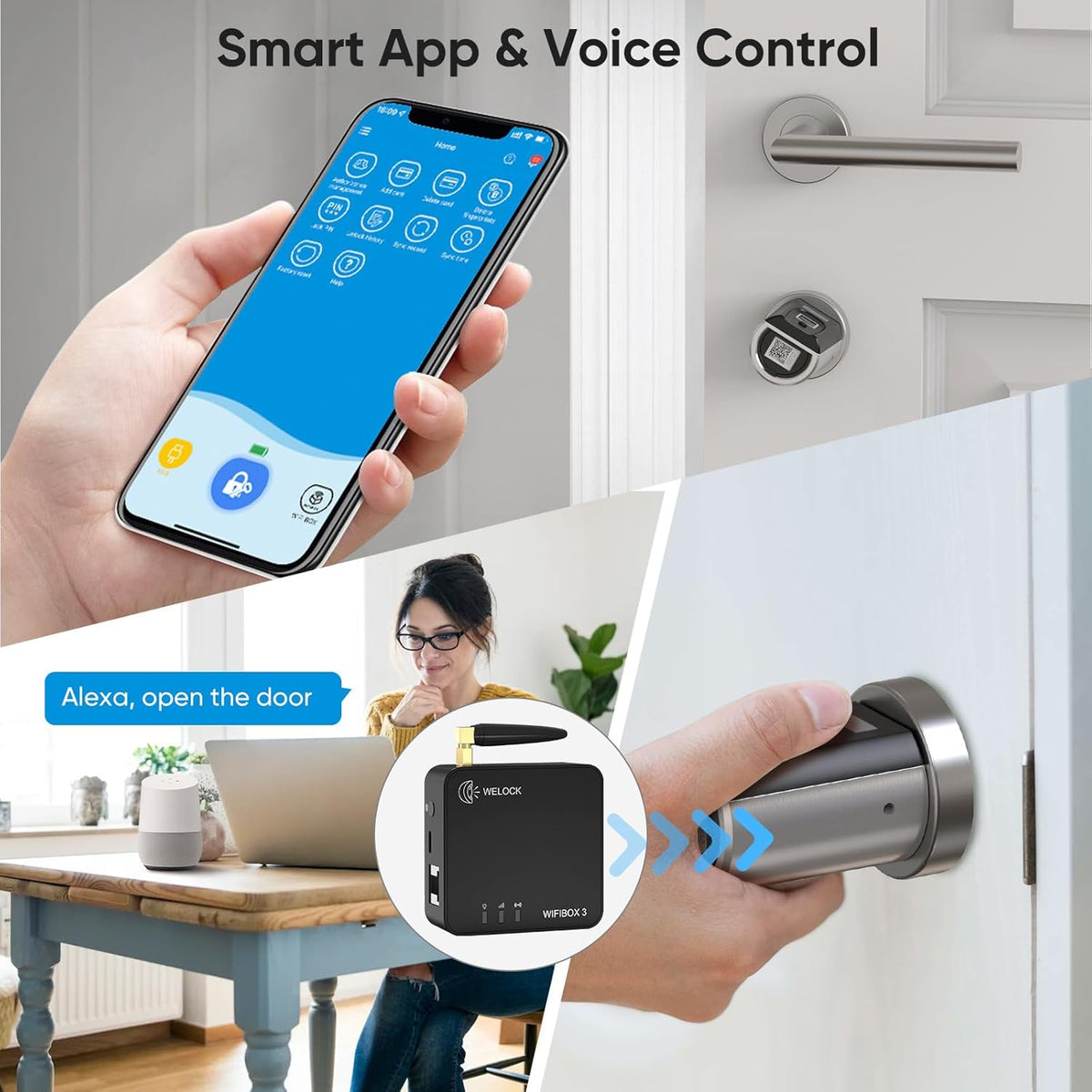 Welock Wifibox 3 Smart Bluetooth gateway wifi voor welock elektronisch deurslot, voor ontgrendeling op afstand en Alexa-verbinding