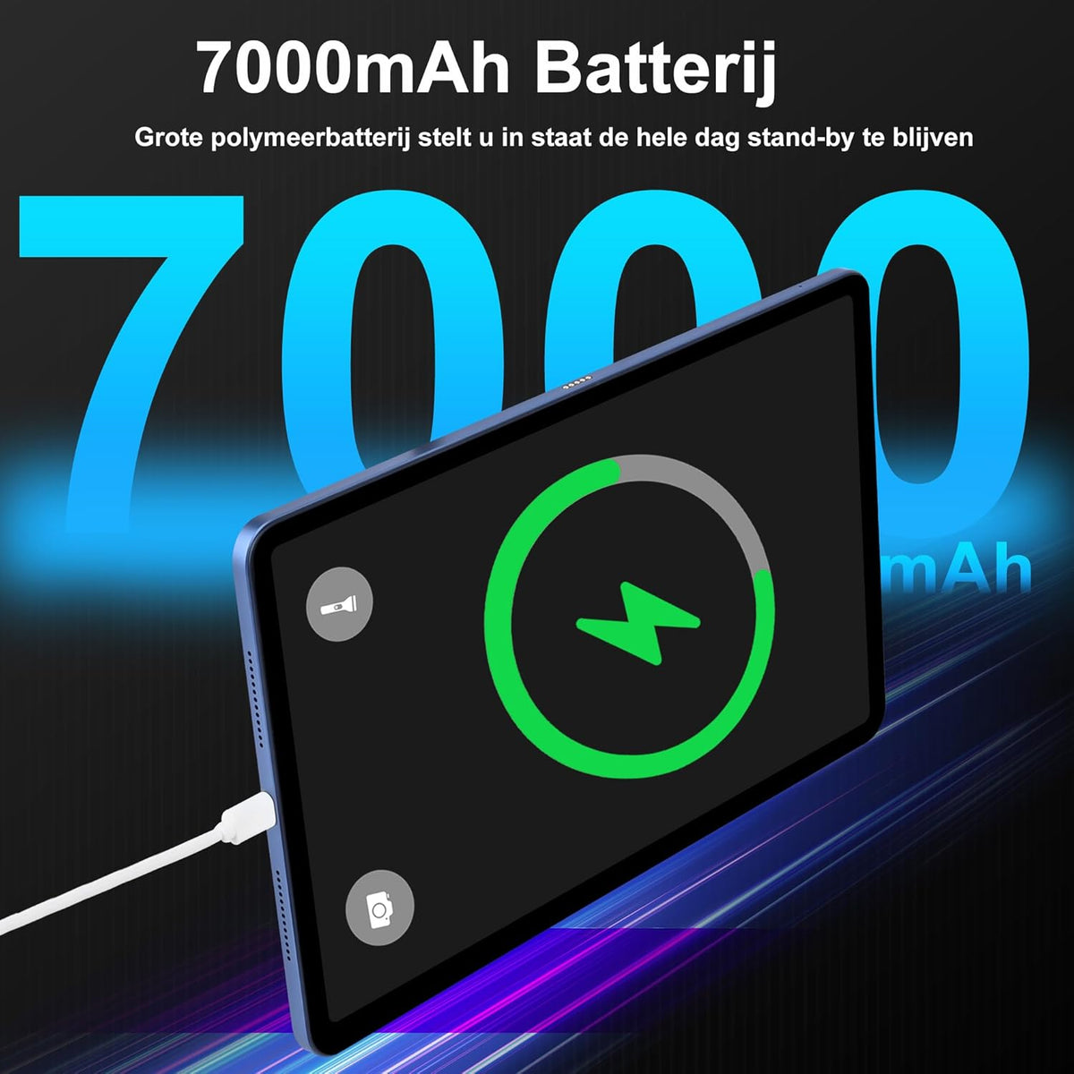 Veidoo Tablet 12 Inch, Android 13, 2K In-Cell Touchscreen, 8GB RAM + 256GB ROM/2TB TF, Octa-Core/WiFi6/BT5.0/10000 mAh Batterij/Widevine L1, Dual Camera 5MP+13MP, Gaming Tablet