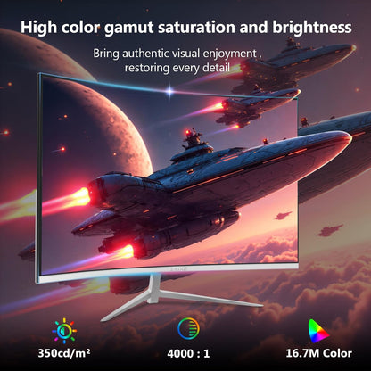 Z-Edge Wit Gebogen Gaming PC-scherm 27'' 280 Hz (DP), 240 Hz (HDMI), 1ms, FHD, FreeSync, Witte Gamingmonitor 16:9, Verstelbare helling, 1500R, 2×HDMI2.0 & 2×DP1.2, 178° Kijkhoek(HDMI-kabel inbegrepen)