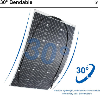 200W 12V/24V Flexibel Zonnepaneel Kit Ideaal voor Kamperen Boten Campers