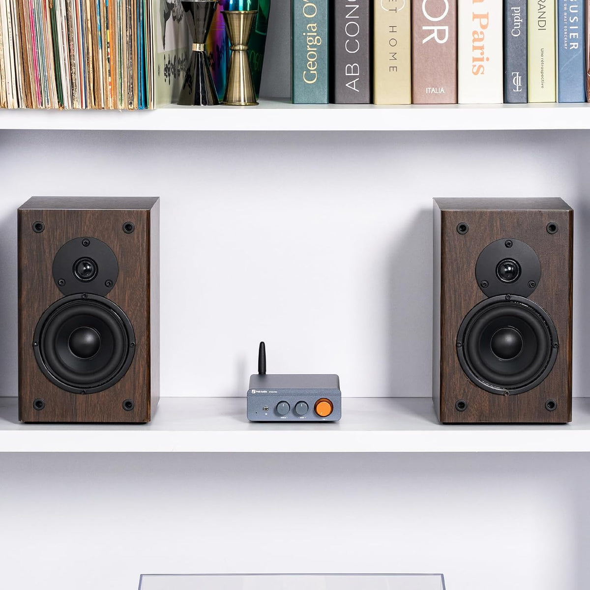 Fosi Audio BT20A Pro Versterker Stereo HiFi, Bluetooth 5.0, 300Wx2 Chip TPA3255, 2.0 Kanaals Mini Versterker, Vervangbare Op-Amps, Geïntegreerde Klasse D Stereo Versterker, BT20A Opgewaardeerde Versie