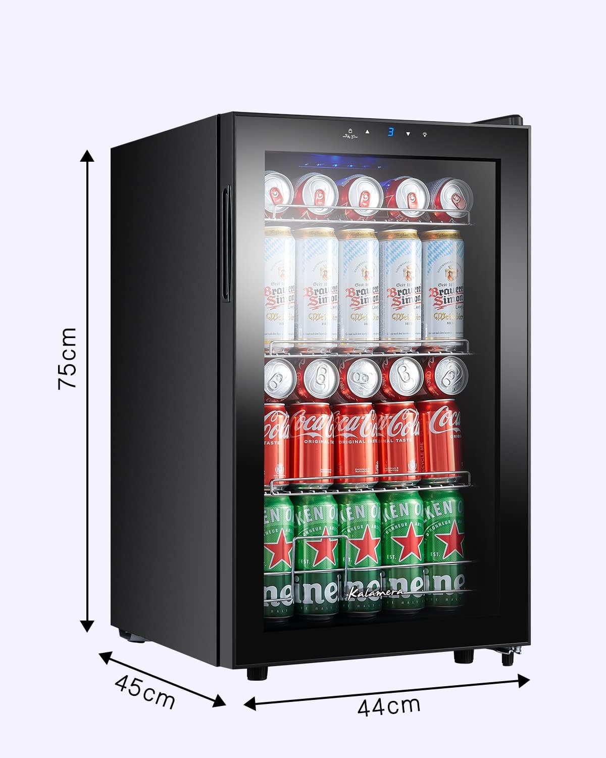 Drankkoelkast – Mini-koelkast – Flessenkoelkast – Bierkoelkast – Wijnkoelkast – 68 Liter Inhoud – Precieze Temperatuurinstelling van 3-18 °C