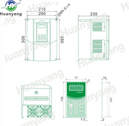 Frequentieomvormer VFD Computerized Numerical Control van de motor, omvormer voor spindelmotor, controle van de snelheid, Huanyang GT-serie (380V/15KW)
