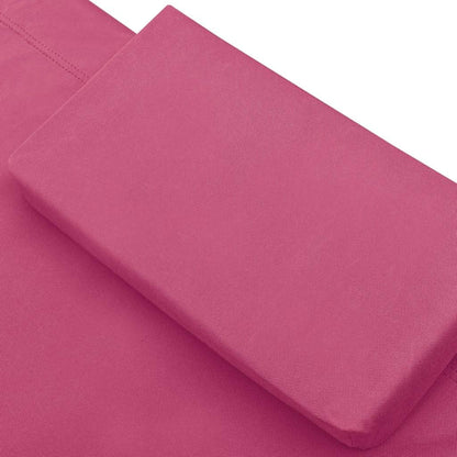 Buitenligstoel – Zonnebed – Ligstoel – Strandstoel – Tuinstoel – Roze Kleur – Waterafstotend Oxford Stof – Grote Zonnekap Met Kussen
