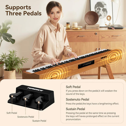 Digitale Piano – E-Piano – Elektrische Piano – 88 Toetsen Piano – Hamerpiano – Met Standaard – 88-Toetsen Hamermechaniek – 20 W Stereo Luidsprekers