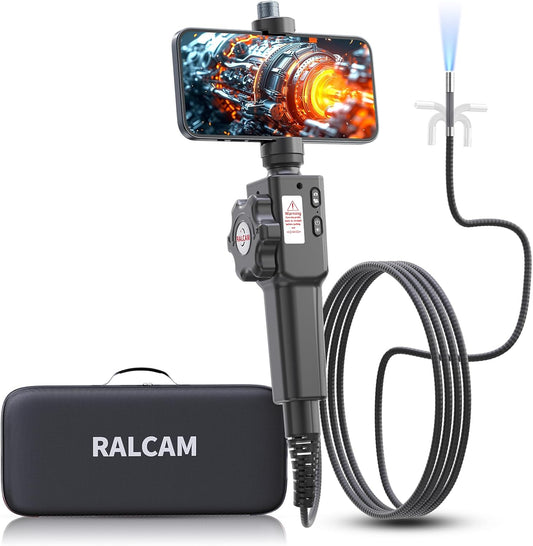 Ralcam Endoskopkamera mit Licht Camera - Inspektionskamera 8.5mm HD1080P Industrial Endoscope mit 8 Adjustable LED Digitales Endoskop 1.5M Halbstarre Kabel, für Android und IOS Smartphone
