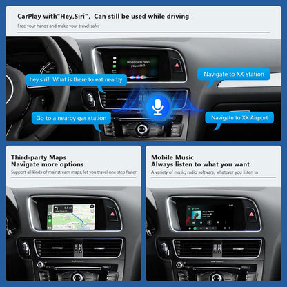 CarPlay Interface – CarPlay Retrofit Kit – Draadloze Auto Interface – Android Auto Adapter – Audi Upgrade – Draadloze & Bekabelde Connectiviteit – Ondersteuning Spiegellink en Camera’s