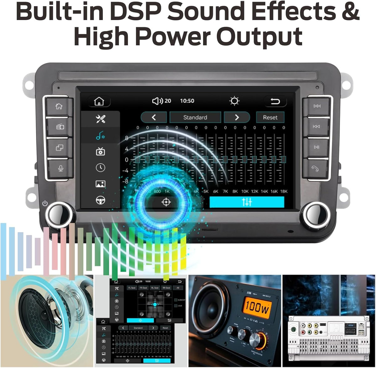 Autoradio Radio for VW Passat Jetta Caddy Touran Golf 5 6 GTI T5 EOS Polo with Wireless Carplay Android Auto TF Card Touchscreen Bluetooth