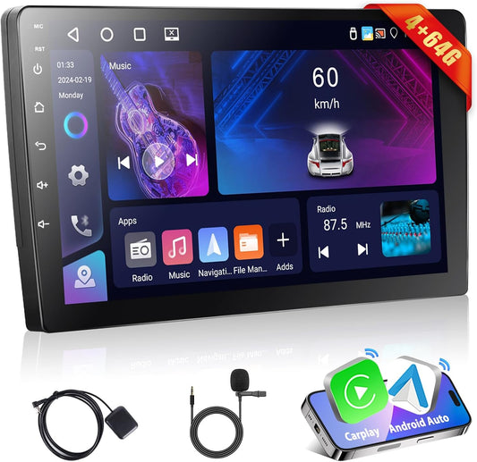 2-DIN Autoradio – Dubbele DIN Radio – Android Autoradio – Auto Multimedia Speler – CarPlay Radio – 7 Inch HD Touchscreen – Draadloze CarPlay & Android Auto – Achteruitrijcamera & GPS Navigatie