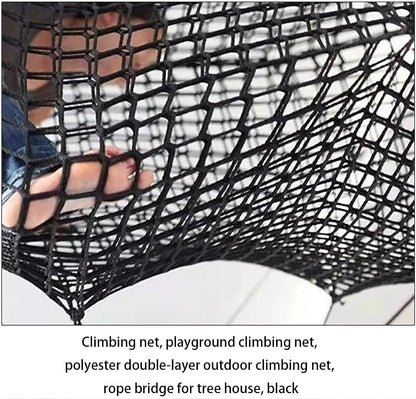 Dubbele Lagen Klimnet, Speeltuineveiligingsnet Voor Kinderen Buiten, Touwbrug Tree House Kits Voor Achtertuin, Loft Net, Klimt Vrachtnet, Polyester Zware Vrijetijds Vrijgesproken Anti-fall (Size:1x8m)