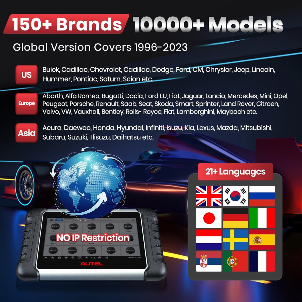 Autel MaxiPRO MP808BT PRO, 2 Jaar Gratis Update [twv €650], 2026 Upgrade van MS906BT MP808BT MP808S MP808, ECU-Codering, Bidirectionele Controle, 31+ Dienst, Volledige Diagnose, Android 11.0