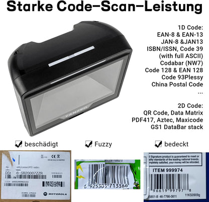 Yanzeo YS868 Laser Flatbed Desktop Omnidirectionele Barcodelezer Hoge Snelheid Automatische 1D Laser Barcode Scanner Afbeelding