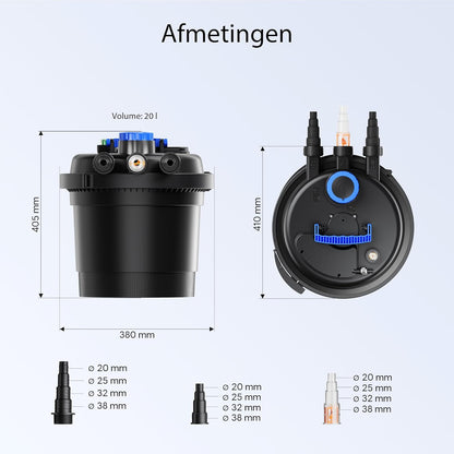 Set drukfilter 6000 l, UVC-unit 11 W, vijverpomp 70 W