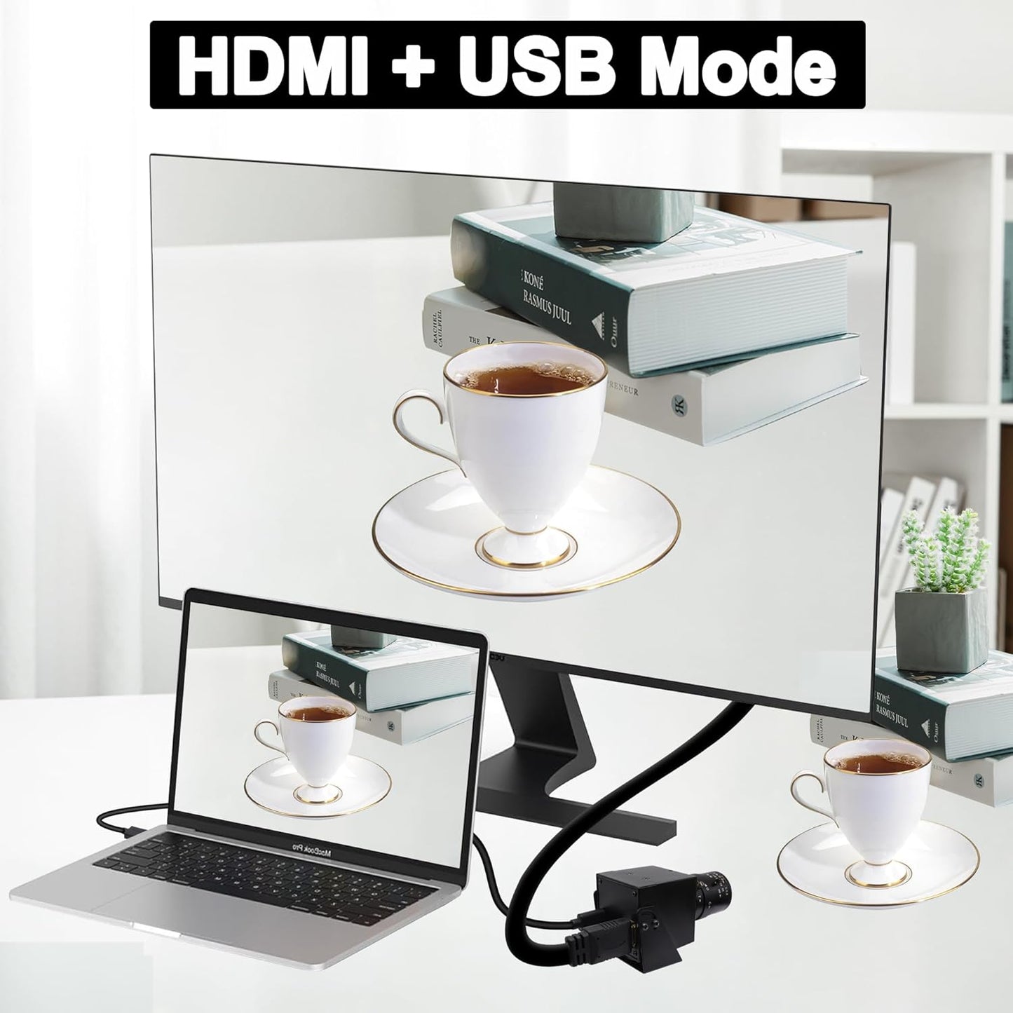 Svpro 4K USB HDMI-camera, handmatige focus, webcam voor close-ups met 2,8-12 mm zoomlens, plug and play-camera voor industrie, streaming en thuisvideo, externe camera voor computer, laptop, monitor,