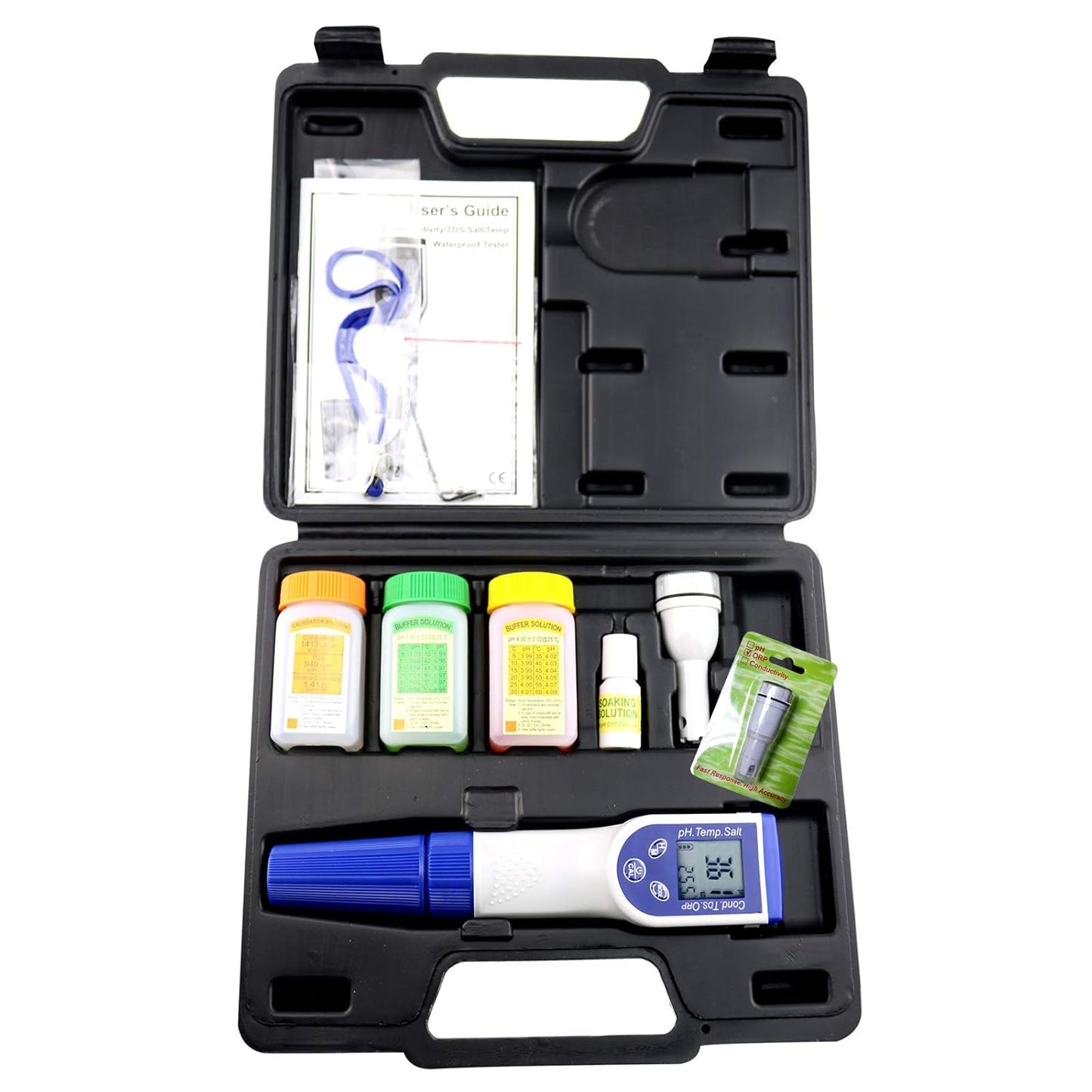 6-in-1 pH-Meter voor Waterkwaliteit; Multiparameters (pH-ORP TDS Saliniteit Geleidbaarheid CE Temperatuurmeter) Waterdichte Digitale Pen met Verwisselbare ORP-Sonde
