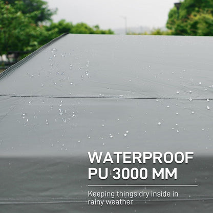 EVER ADVANCED gereedschapsschuur 9,8m³ gereedschapstent 230x190x225cm, waterdichte fietsgarage met 2 ventilatieopeningen, fietsschuur multifunctionele, grijs