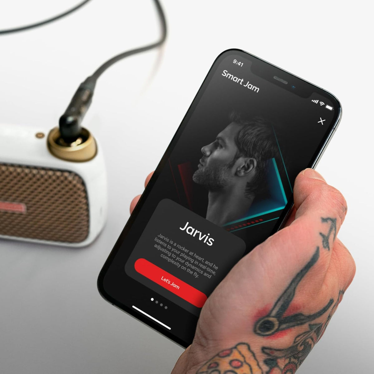 Positive Grid Spark GO 5 W ultra draagbare slimme gitaarversterker, hoofdtelefoonversterker en bluetooth-luidspreker met smart app voor elektrische gitaar, akoestische gitaar of bas, parel