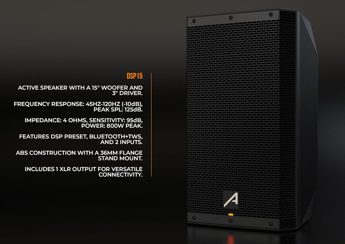 Audibax DSP15 Altavoz 15" Activo 1500W Con DSP