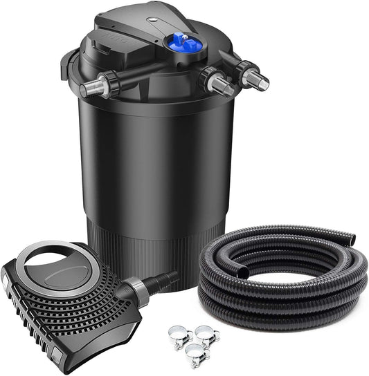 Vijverfilterset – Drukfilter – Vijverpomp – UVC-filter – Waterzuivering – Tot 30.000 Liter – Energiezuinige 70W Pomp – 18W UVC-Helder Water
