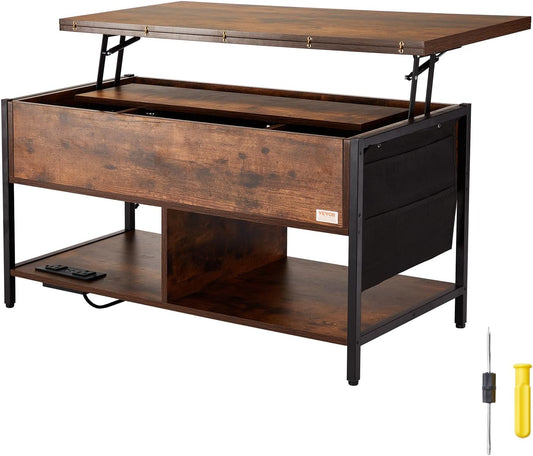 Coffee Table - Table - Coffe table - Living Room Table - Lift Top Coffee Table - Table with Extra Storage - Foldable Coffee Table for Living Room - 39.4in - Brown - 74.74lbs