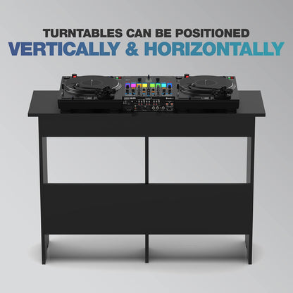 Glorious Mix Station 2: voor 2 platenspelers of cd-spelers, 1 mengpaneel tot een breedte van 14 inch of een DJ-controller met laptop, kabeluitlaten aan de voorkant en de zijplaten