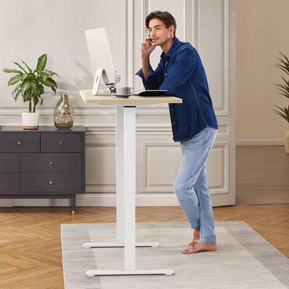 ErGear Height Adjustable Desk, Electric Leg Frame, Double Motor Height Adjustment, Height Adjustable Desk with 4 Memory Controls for Home Office, Load Capacity up to 120 kg, White - QUORE