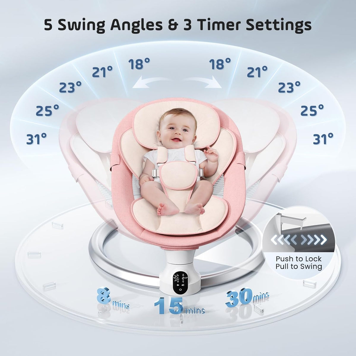 BlundiQue Pink Bouncer for Babies, Lamb, Grey, Soft and Lined - QUORE
