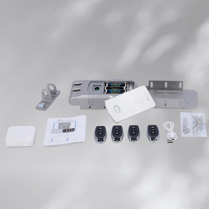 Nivian NVS-SMARTBOLT Intelligent onzichtbaar slot, elektronisch wifi-slot met mobiele app en afstandsbedieningen, dubbele motor, vandaalbeveiliging, opening van binnen en buiten (met app)