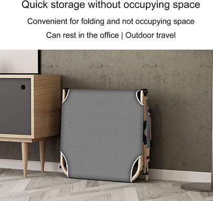 Folding Chair Outdoor Folding Sun Loungers Adult Camping Bed, Can Lie Flat Office Lounge Chairs, Garden Chairs Armchair (Color : Chair+Grey Cotton Pad) - QUORE