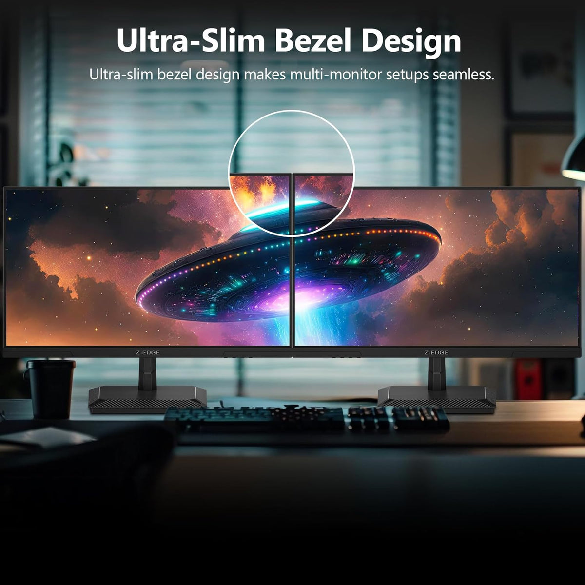 Z-Edge Gaming Monitor 25'' 240Hz, IPS Panel, 1ms MPRT, FHD 1080P, FreeSync, LED Gaming Monitor, Adjustable Tilt, HDMI2.0 & DP1.4, VESA 100 * 100mm (HDMI Cable Included)