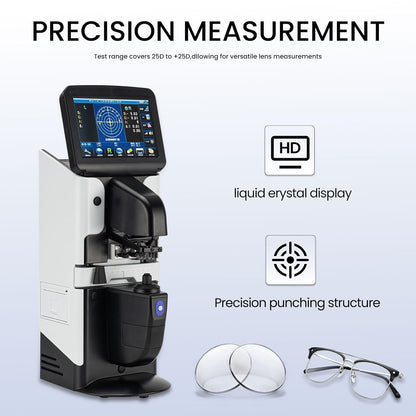 LCD Lensometer Focimeter Lens Meter 7 inch Screen Touchscreen Focimeter Nieuwe Digitale Auto PD UV Printer PD Meter JD-2600A