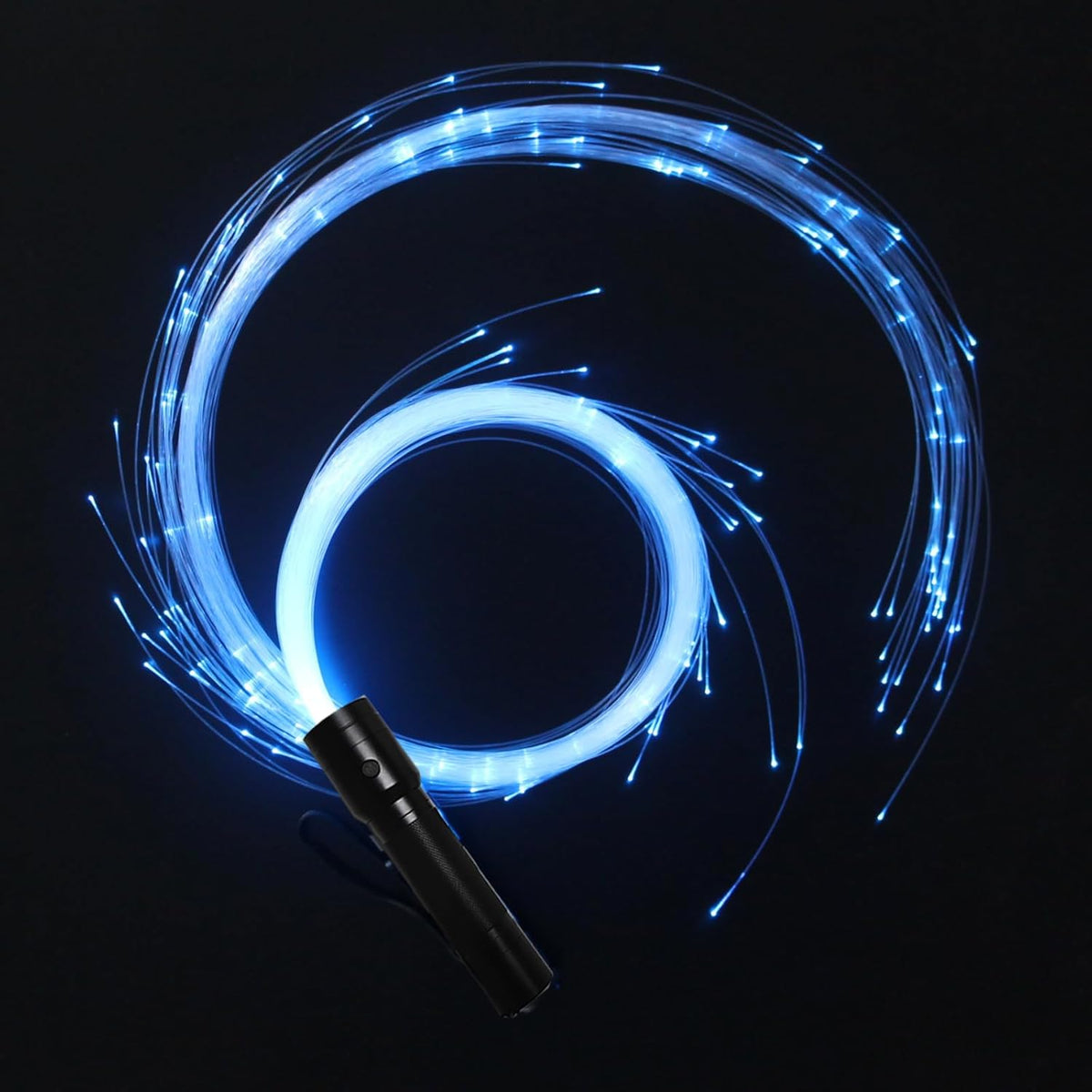 CHINLY LED Fiber Optic Zweep Oplaadbare APP Controle Dans Ruimte Zweep Super Helder Licht 40 Kleur Effect Modus 360° Draaibaar voor Dansen, Feesten, Lichtshows, EDM Muziekfestivals
