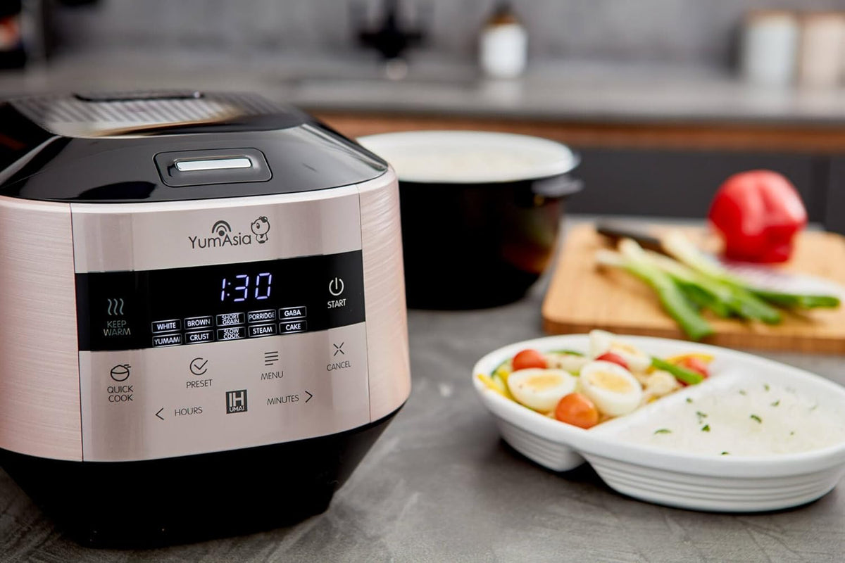 Inductie-Rijstkoker Champagneroze – Rijstkoker – Multicooker – Stoomkoker – Slowcooker – 1,5 Liter Tot 8 Kopjes – Keramische Binnenpan En 24-Uurs Timer