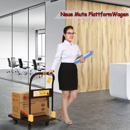 N&S Tool N&S Platformwagen voor zwaar gebruik, 200 kg, eenhandige vrachtwagenwagen met Mute Wheels Platformwagen