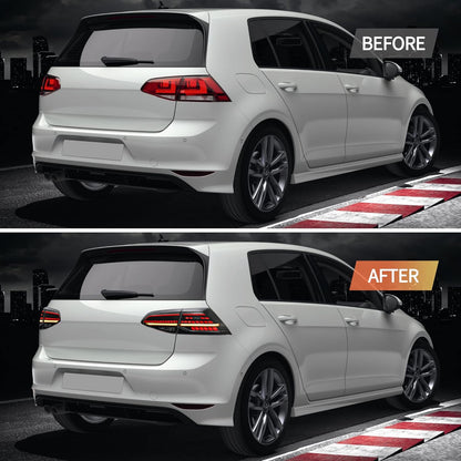 VLAND Achterlichten compatibel met Golf 7 Golf 7.5 hatchback 2013-2020 [niet voor Variant Combi], met E-markering, 1 set (zwart)