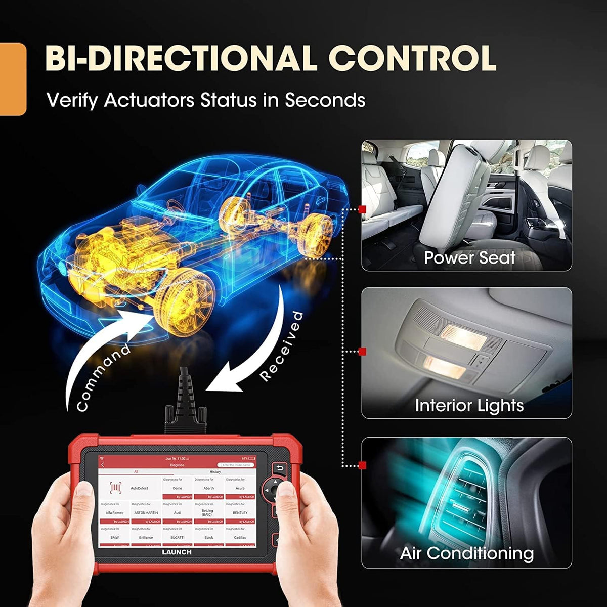 LAUNCH Lanceer CRP919X OBD2 Auto Diagnostics, Bidirectional Scan, All Car Diagnoses Systems, Recovery Service 31+, IMMO, FD/DOIP CAN, 2 jaar gratis update