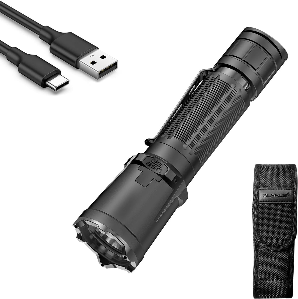 KLARUS xt11gt pro ultieme controle dual-switch tactische zaklamp met 3300 lumen, 380 meter balk, IPX8 waterdicht voor kamperen, wandelen en noodsituaties