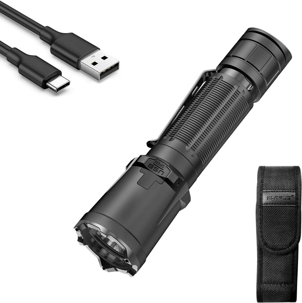 KLARUS xt11gt pro ultieme controle dual-switch tactische zaklamp met 3300 lumen, 380 meter balk, IPX8 waterdicht voor kamperen, wandelen en noodsituaties