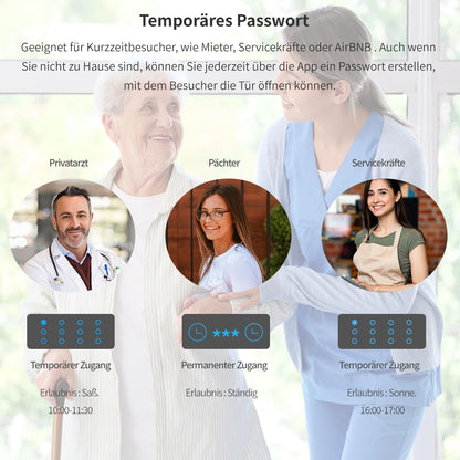 Elektronisch deurslot met toetsenbord, slotcilinder 35/35 wifi Smart Lock, deur ontgrendelen via NFC-kaarten, cijfercode, app wifi-bediening, sleutel, slim deurslot met oplader.