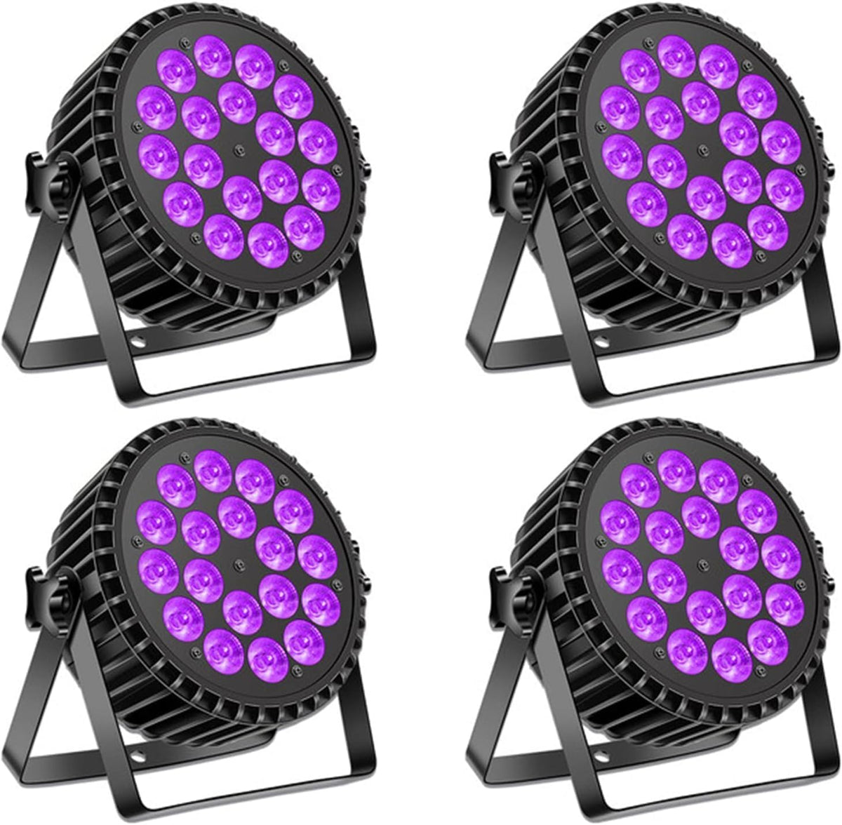 Par LED UV RGB Luci Palcoscenico Discoteca DJ Faretti 18 LED Par DMX Auto Sound 200W, 8CH Alluminio Fari LED Effetti Luce Stroboscopica Discoteca DJ voor Festa Show Halloween Natale-4
