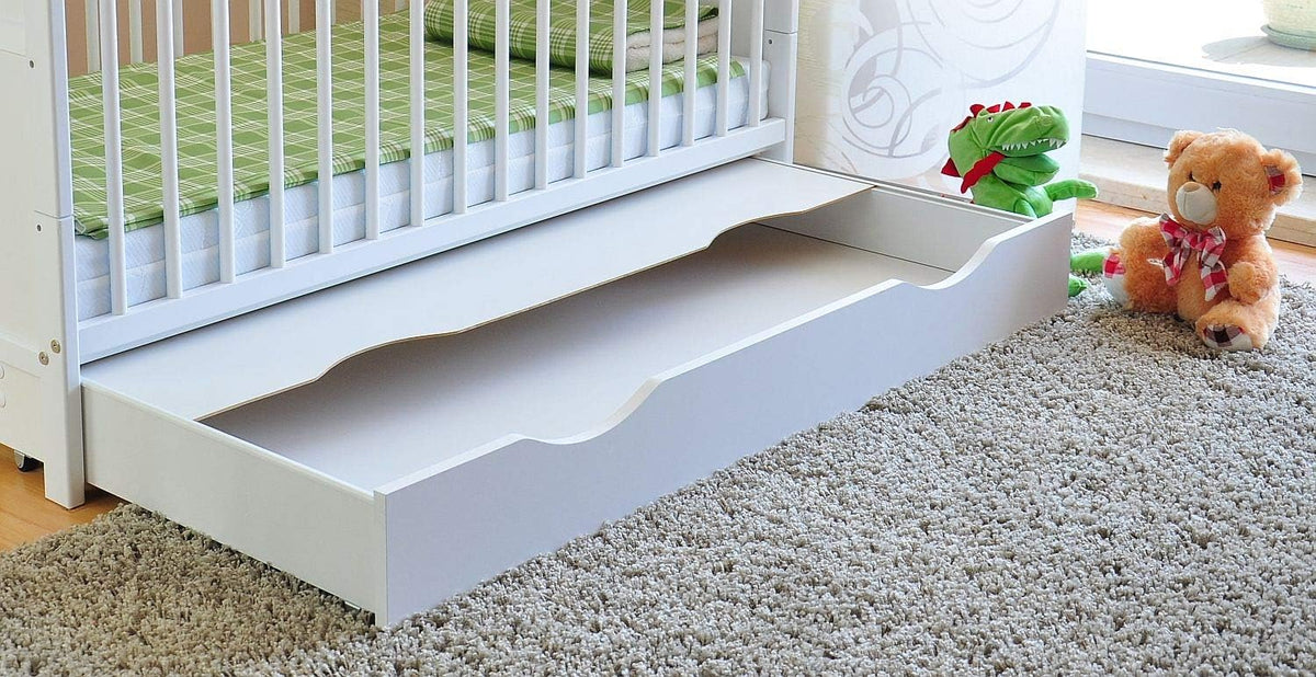 Babybedje – Wieg – Ledikant – Kinderbed – Juniorbed – Verstelbaar Met 3 Hoogtes – Met Opberglade En Aloe Vera Matras