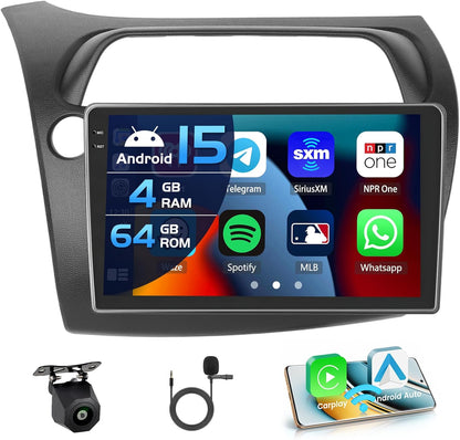 Autoradio – Multimedia Systeem – Navigatiesysteem – Auto Stereo – Dashboard Radio – 9-Inch In-Cell Touchscreen – Android 15 Met Draadloze CarPlay & Android Auto