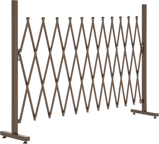Outsunny shearing fence fence scissor fence fold-out 35 - 300 cm garden aluminum brown 103.5 H cm - QUORE