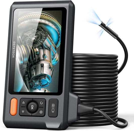 DEPSTECH endoscoopcamera met 3 lens, 15 m, 5 inch IPS-scherm, 1080p industriële endoscoop, buiscamera, kanaalcamera, IP67 waterdichte inspectiecamera voor afvoerbuizen