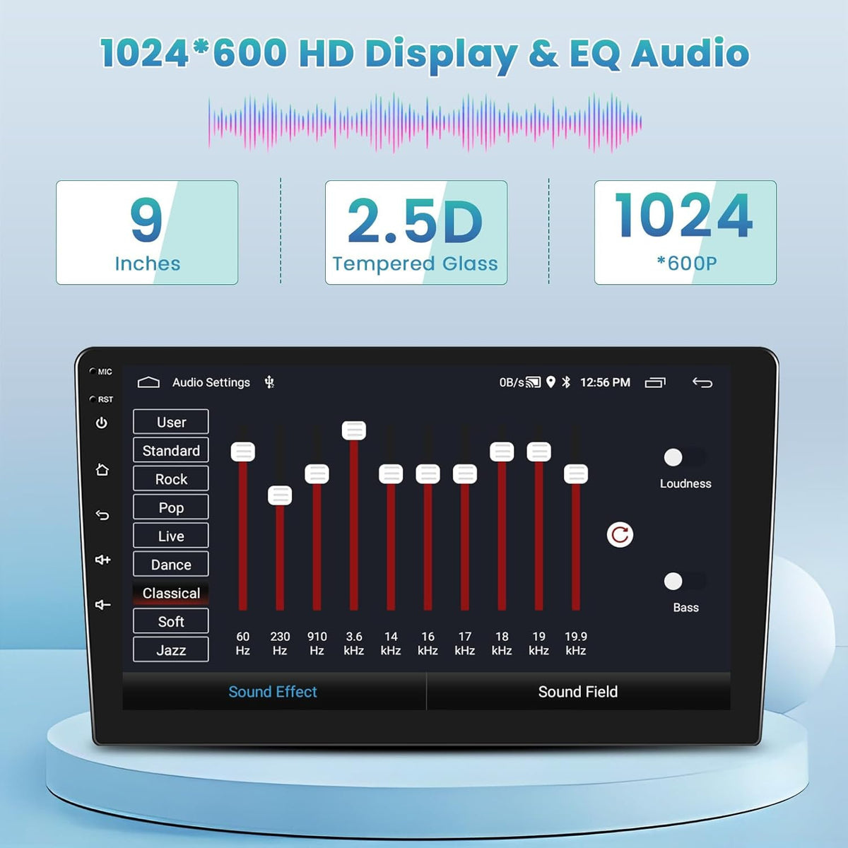 Autoradio – Android Radio – Multimedia Systeem – Inbouw Radio – 2DIN Speler – 9 Inch HD Touchscreen – Draadloze CarPlay & Android Auto