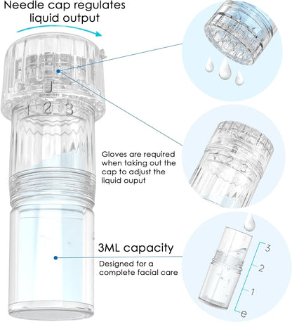 Draadloze Microneedling Pen – Dermapen – Serum Applicator – Essence Apparaat – Microneedling Apparaat – EMS Microstroom – LED Display Met 6 Snelheden En Verstelbare Naaldlengte 0-1,0 Mm