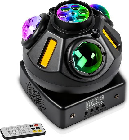 Podiumlicht met bewegende kop, 60 W, bewegende kop, led RGBW 4-in-1 DMX512, 19CH partylicht, geluidsgeactiveerd lichteffect, discolicht met afstandsbediening, voor DJ, bar, verjaardag, club, bruiloft